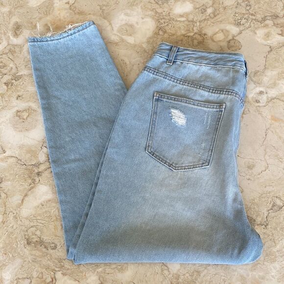 NWT SWS Denim Ultra High Rise Mom Distressed Jeans - Picture 6 of 10